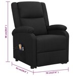 vidaXL Fauteuil de massage Noir Tissu