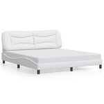 vidaXL Cadre de lit sans matelas Hvar blanc 180x200 cm similicuir