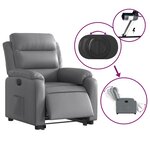 vidaXL Fauteuil inclinable électrique gris similicuir