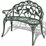 vidaXL Banc de jardin 100 cm Aluminium coulé Vert
