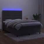 vidaXL Sommier à lattes de lit avec matelas LED Gris foncé 140x190 cm