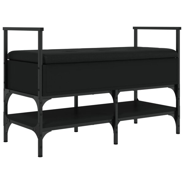 vidaXL Banc à chaussures noir 85 5x42x57 5 cm bois d'ingénierie