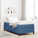 vidaXL Lit à ressorts Bleu Simple en tissu velours côtelé