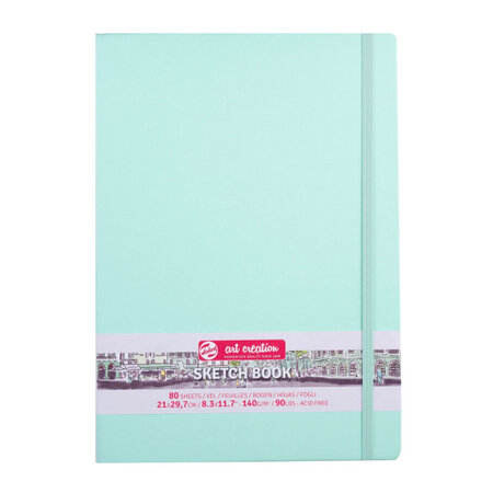 Carnet à croquis / sketch book - format a4 (21x29 7cm) - 80 feuilles - 140g - vert menthe - royal talens
