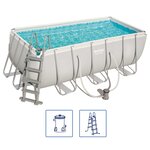 Bestway jeu de piscine rectangulaire power steel 412x201x122 cm 56456