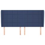 vidaXL Tête de lit avec oreilles Bleu 203x23x118/128 cm Tissu