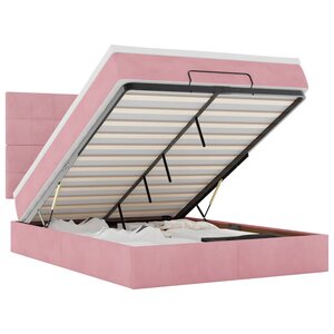 VidaXL Cadre de lit ottoman avec matelas rose 140x200 cm velours