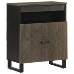 vidaXL Buffet noir 60x33x75 cm bois massif de manguier