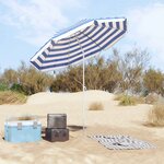 vidaXL Parasol de jardin 240 cm polyester 170T Bleu et Blanc