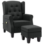 vidaXL Fauteuil de massage avec repose-pied Gris foncé Tissu