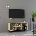 vidaXL Meuble TV avec pieds en métal Chêne sonoma 103 5x30x50 cm