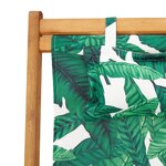 vidaXL Chaise pliable plage motif de feuilles bois d'eucalyptus/tissu
