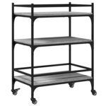 vidaXL Chariot de cuisine sonoma gris 65x40x86 5 cm bois d'ingénierie