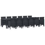 vidaXL Ensemble de salle à manger pour jardin 13 pc Anthracite