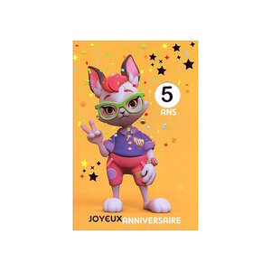Carte De Voeux Enfant - Anniversaire Age de 1 à 9 ans - Lapine