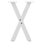 vidaXL Pieds de table basse en forme de X  2 pièces  blanc  38 x (42-43) cm  acier