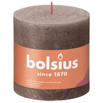 Bolsius Bougies pilier rustiques Shine 3 Pièces 100x100 mm Taupe rustique