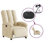 vidaXL Fauteuil inclinable électrique Crème Tissu