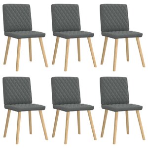 vidaXL Chaises à manger lot de 6 gris foncé tissu