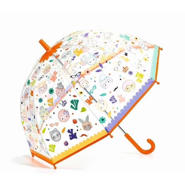 Parapluie Enfant Djeco 'Forestier' - Motifs Colorés, Forme Cloche, Système Anti-pincements - À Partir De 3 Ans