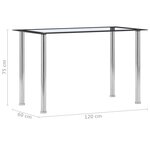 vidaXL Table à manger Noir et transparent 120x60x75 cm Verre trempé
