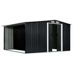 vidaXL Abri de jardin avec portes Anthracite 329 5x312x178 cm Acier