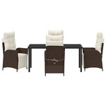 vidaXL Ensemble de salle à manger pour jardin 5 Pièces Marron Poly rotin