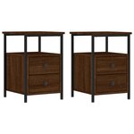 vidaXL Tables de chevet 2Pièces chêne marron 34x35 5x50cm bois ingénierie