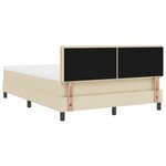 vidaXL Lit Box Spring avec Matelas et LED Crème 160x200 cm Tissu