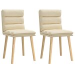 vidaXL Chaises à manger lot de 2 crème tissu