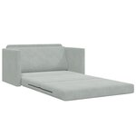 vidaXL Canapé Lit de Sol 2-en-1 Gris Clair 124x204x61 cm Velours