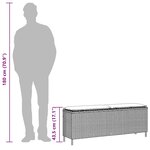 vidaXL Banc de jardin avec coussin noir 110x30x40 5 cm résine tressée