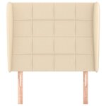 vidaXL Tête de lit avec oreilles Crème 83x23x118/128 cm Tissu