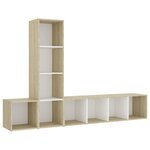 vidaXL Ensemble de meubles TV 3 Pièces Blanc chêne sonoma Bois ingénierie