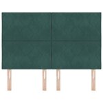 vidaXL Tête de Lit LED Geometric Manuel Vert foncé 144 cm Velours