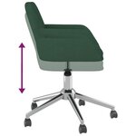 vidaXL Chaise pivotante de bureau Vert foncé Tissu
