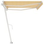 vidaXL Auvent automatique sur pied 450x300 cm Jaune/Blanc