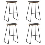 vidaXL Tabourets de bar lot de 4 noir similicuir