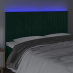 vidaXL Tête de lit à LED Vert foncé 200x5x118/128 cm Velours