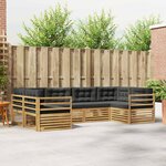 vidaXL Ensemble de canapés d'extérieur 6 Pièces Blanc et anthracite