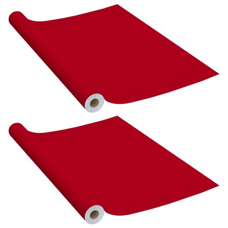 vidaXL Films autoadhésifs pour meubles 2 Pièces Rouge 500x90 cm PVC