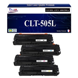 T3AZUR - 4x Toners compatibles avec Samsung CLT-505L pour Samsung ProXpress C2620DW C2670FW C2680FX