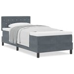vidaXL Lit à ressorts avec matelas Gris foncé 90 x 200 cm tissu
