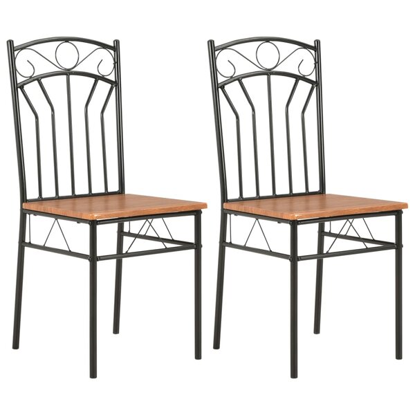 vidaXL Chaises à manger lot de 2 marron MDF