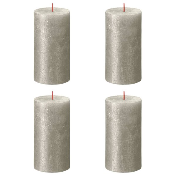 Bolsius Bougies pilier rustiques Shimmer 4 Pièces 130x68 mm Champagne