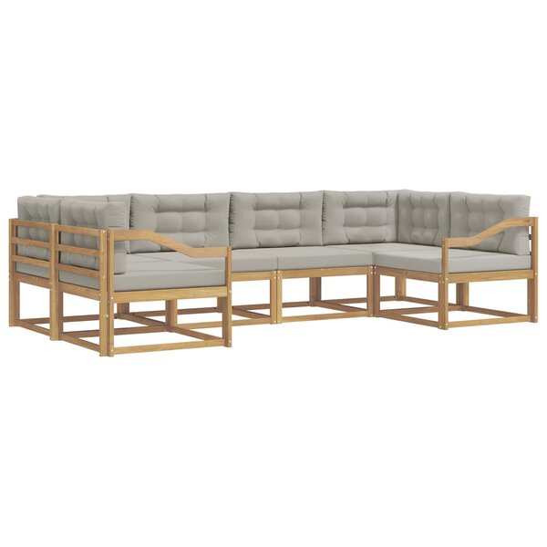vidaXL Ensemble de canapés d'extérieur 6 Pièces Blanc et gris clair