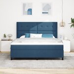 Lit Box Spring vidaXL avec Matelas & LED Bleu 180x200 cm Tissu