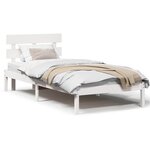 vidaXL Cadre de lit Blanc 90 x 190 cm Bois de pin massif