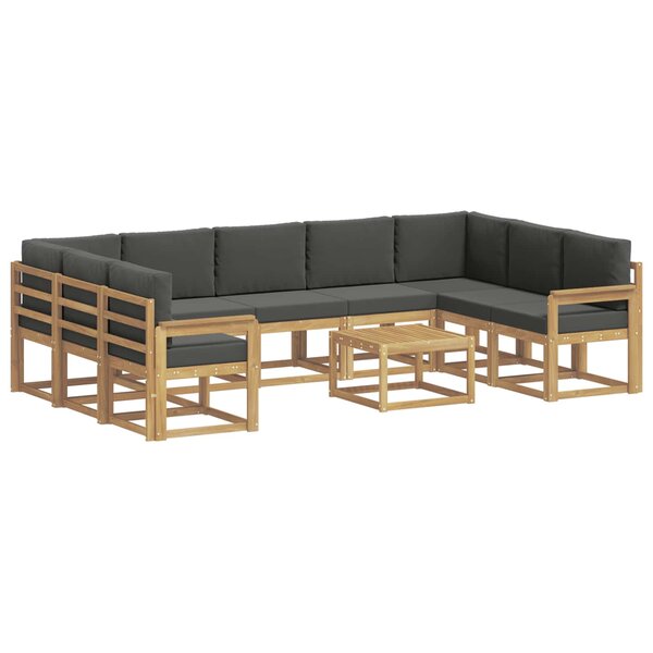 vidaXL Ensemble de canapés d'extérieur 10 pc Blanc et anthracite