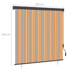 vidaXL Store roulant d'extérieur 160x250 cm Jaune et bleu